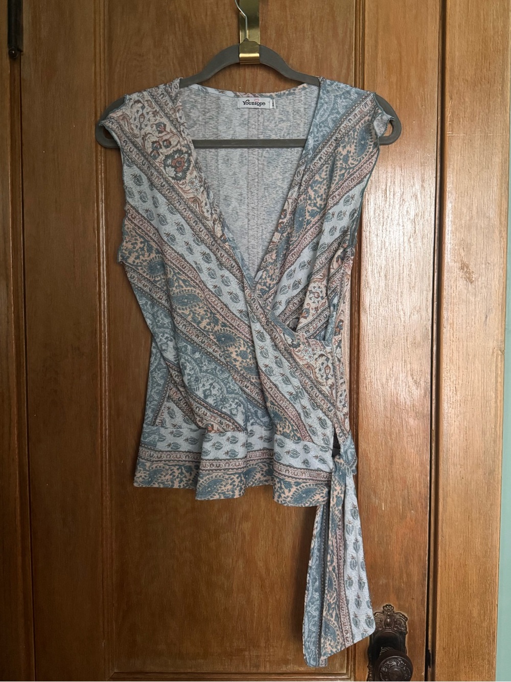 Vintage Y2K pattern wrap top